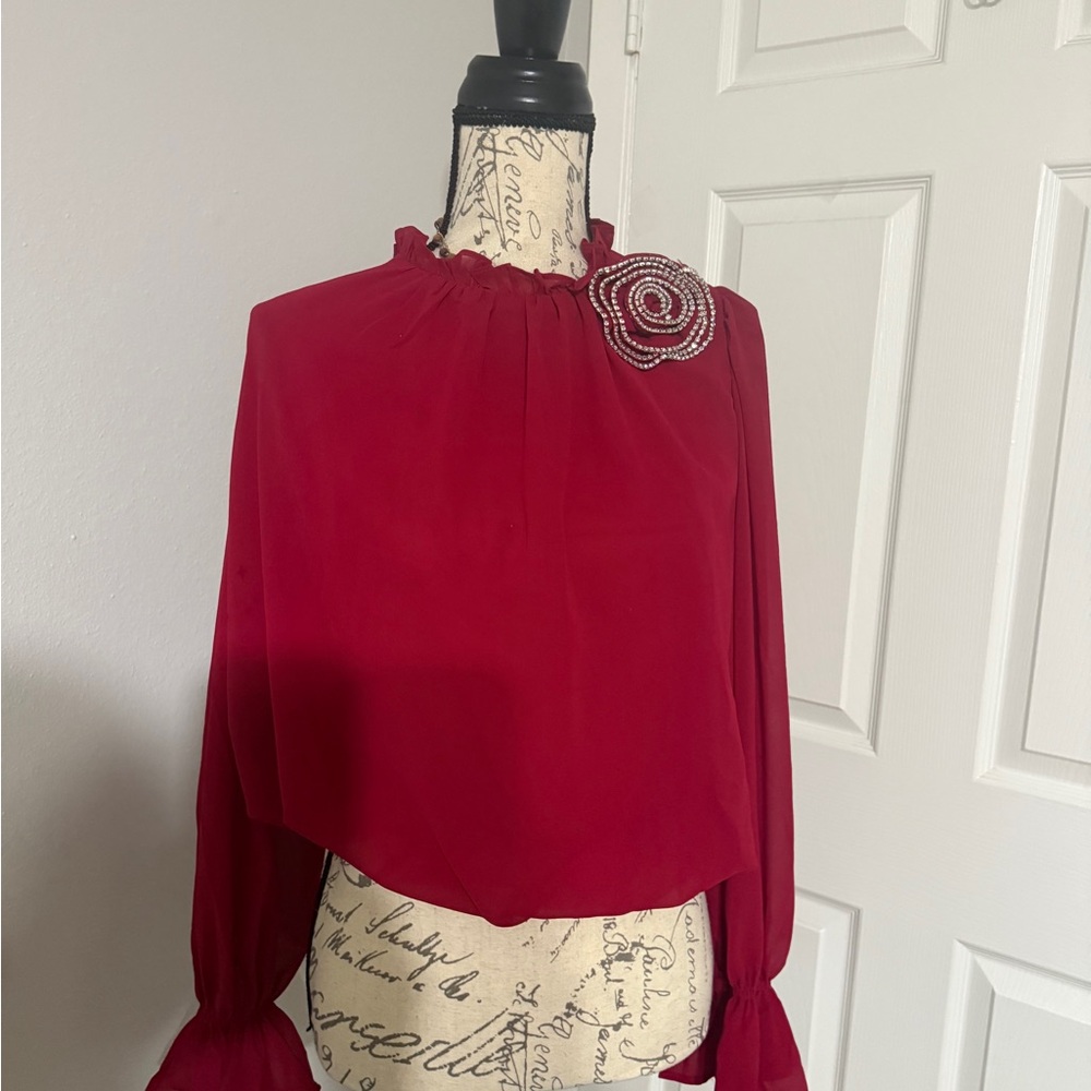 Elegant Red Women's Top